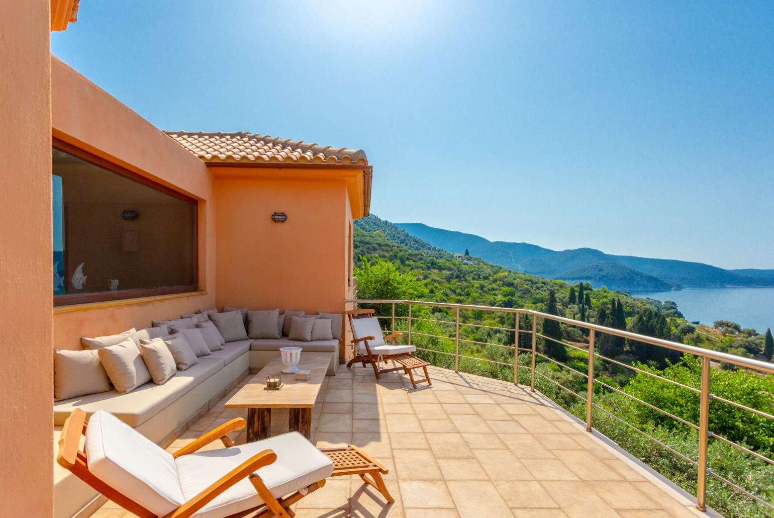 Private terrace with panoramic sea views