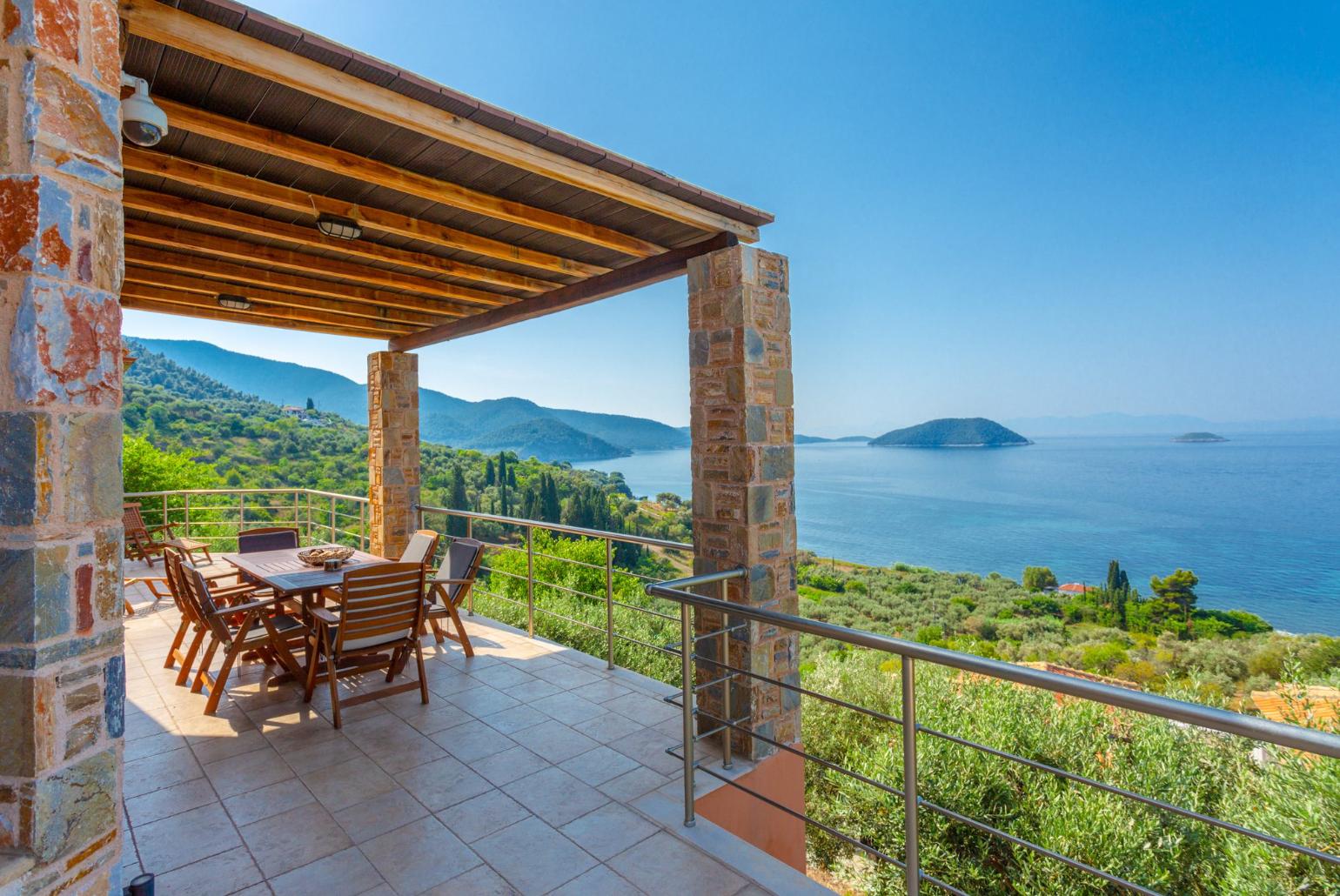 Private terrace with panoramic sea views