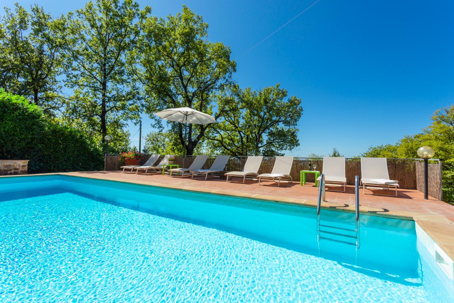 Private pool, terrace, and garden