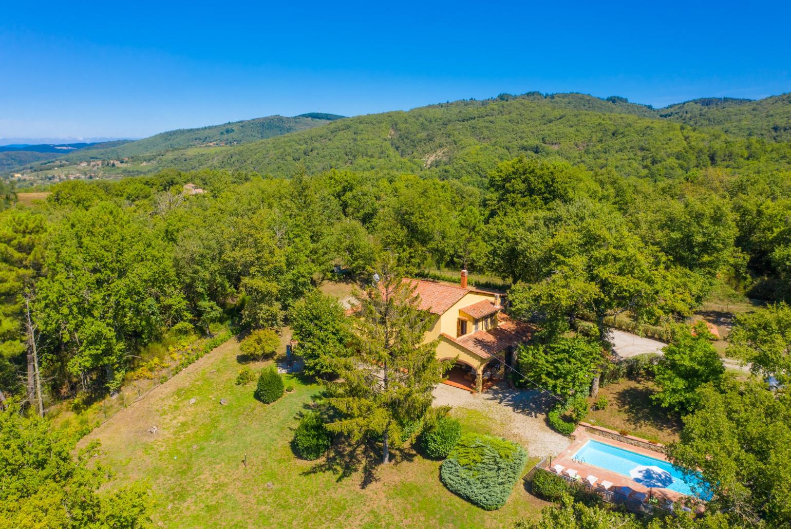 Aerial view of Villa Casa al Sole