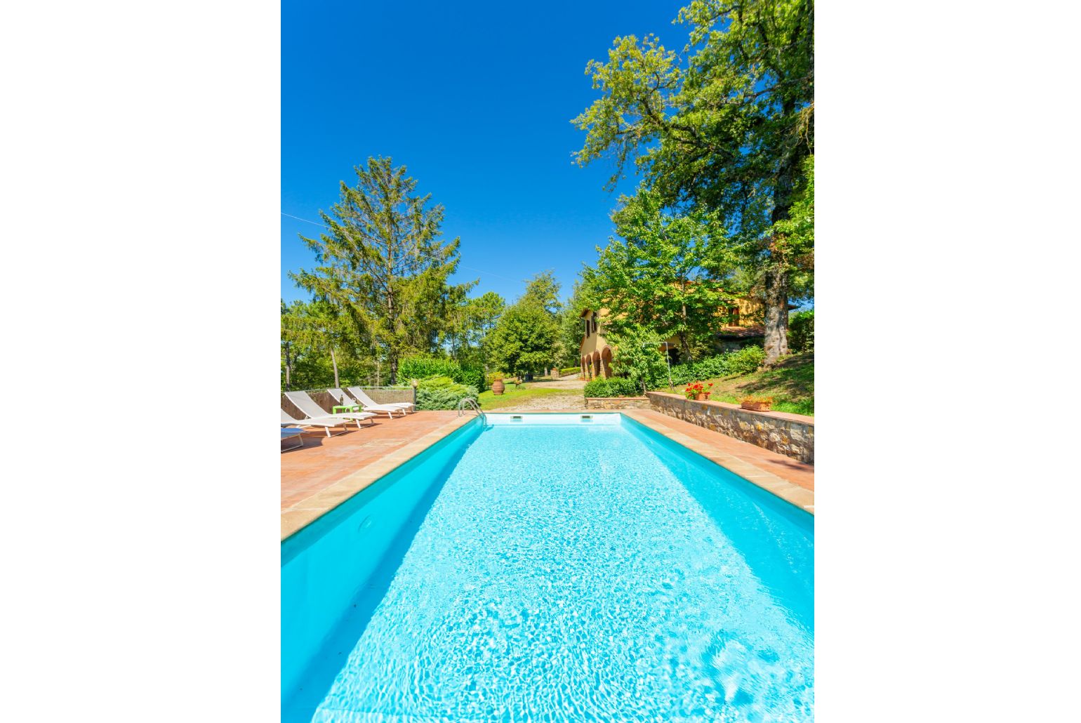 Private pool, terrace, and garden