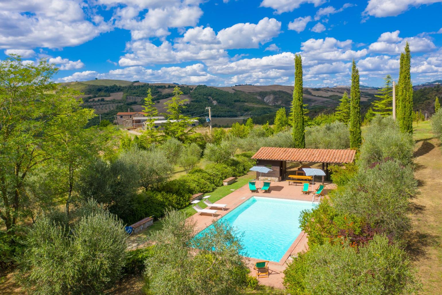 Aerial view of private pool