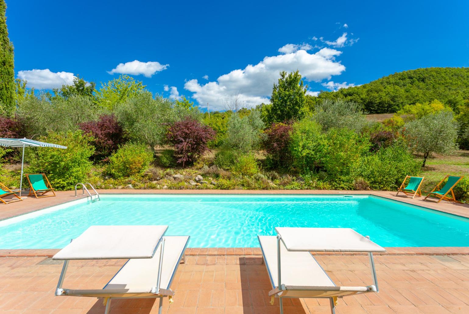 Private pool, terrace, and garden