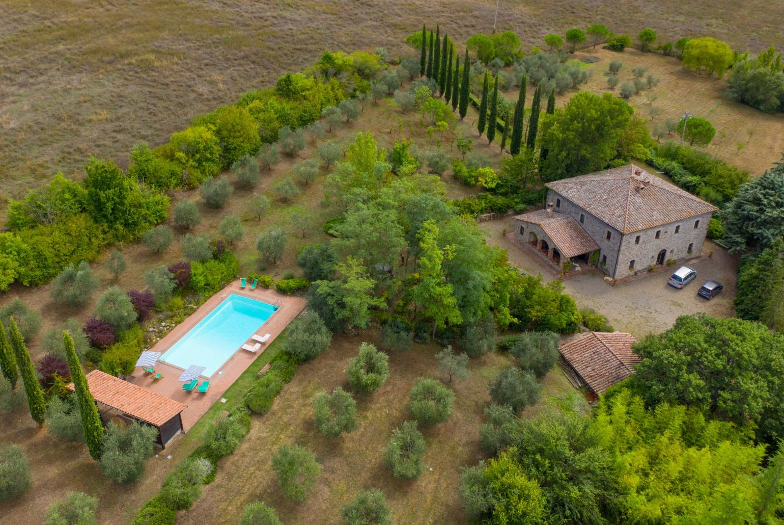 Aerial view of Villa Il Giulione