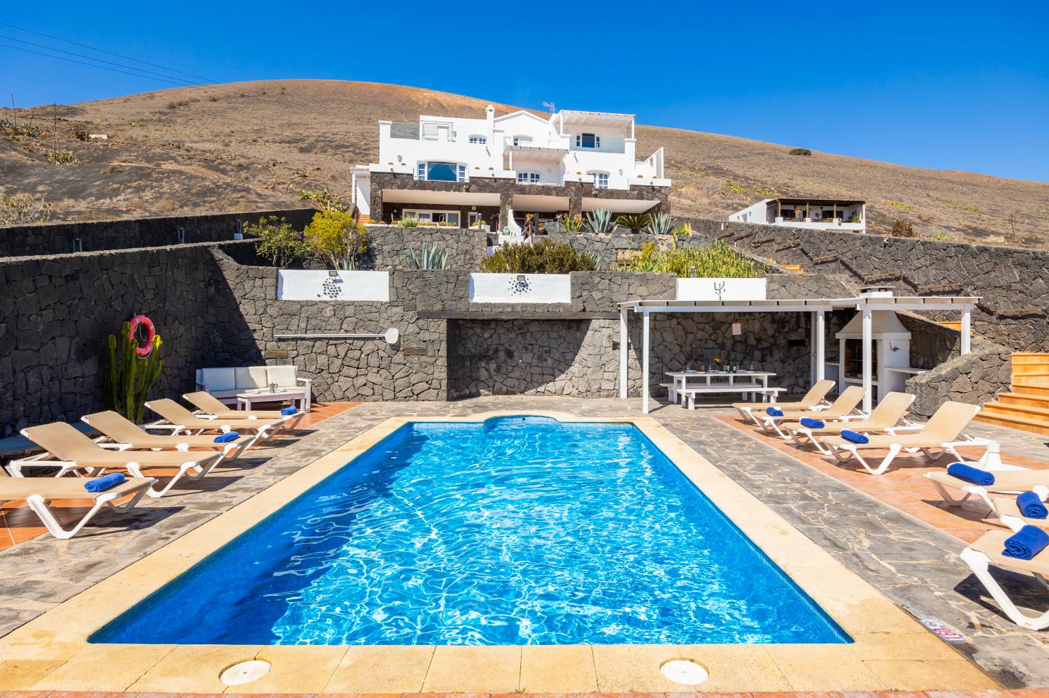 Beautiful villa with private pool, terraces, and garden with panoramic sea views