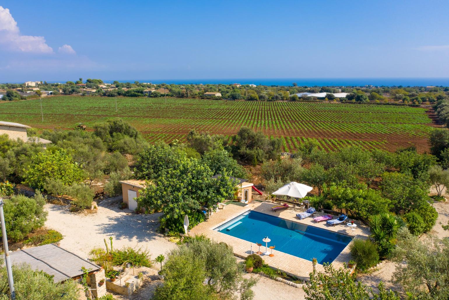 Aerial view of pool