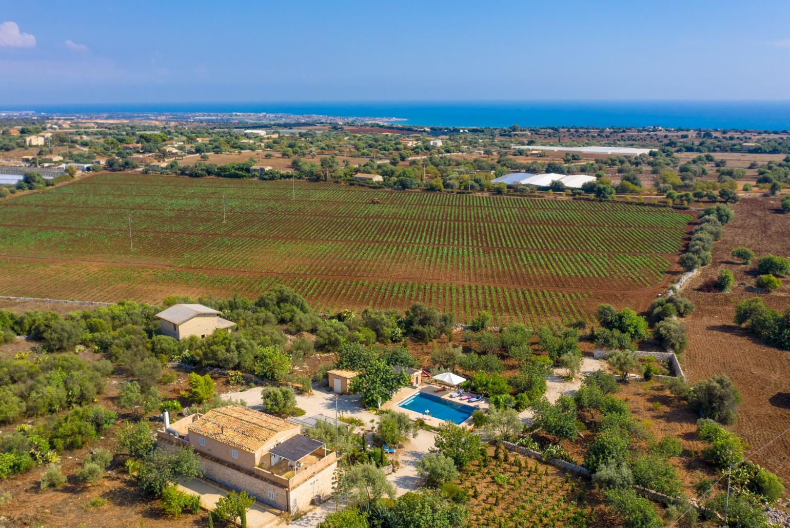 Aerial view of Villa Nina