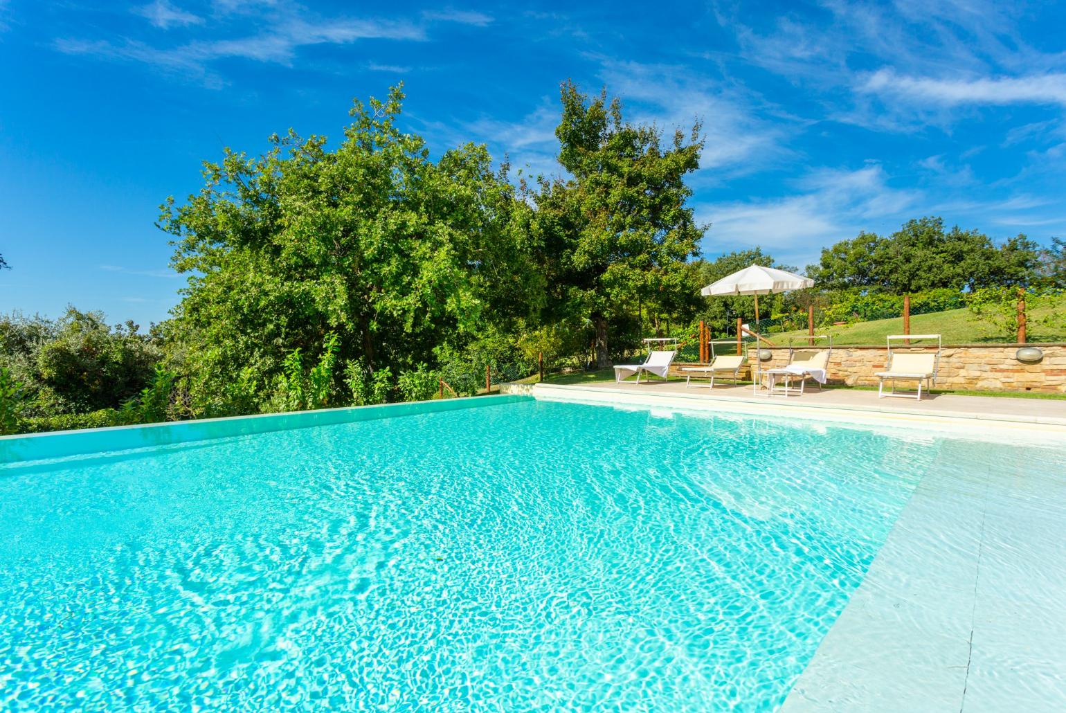 Private pool, terrace, and garden