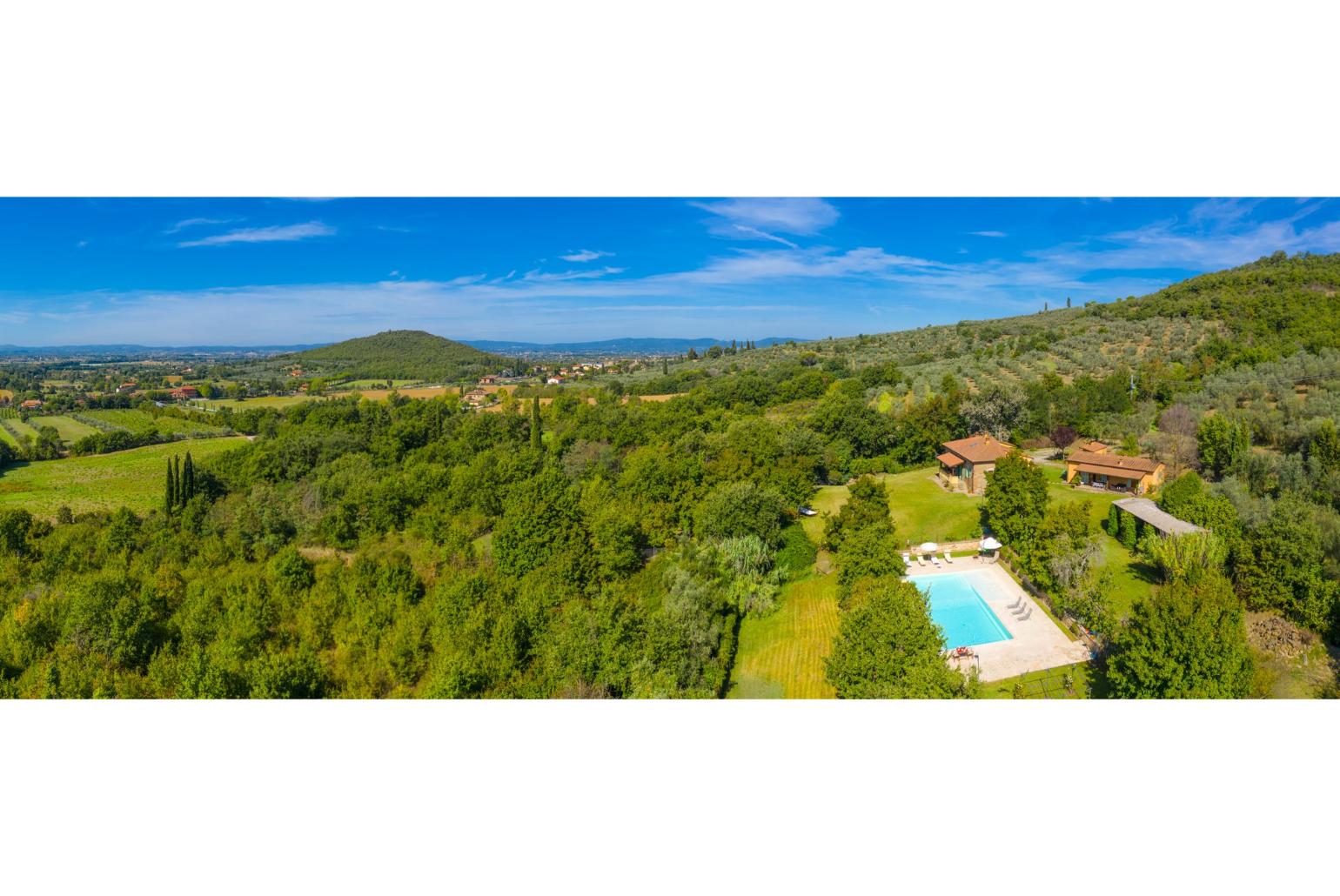 Aerial view of Villa Casale Federica