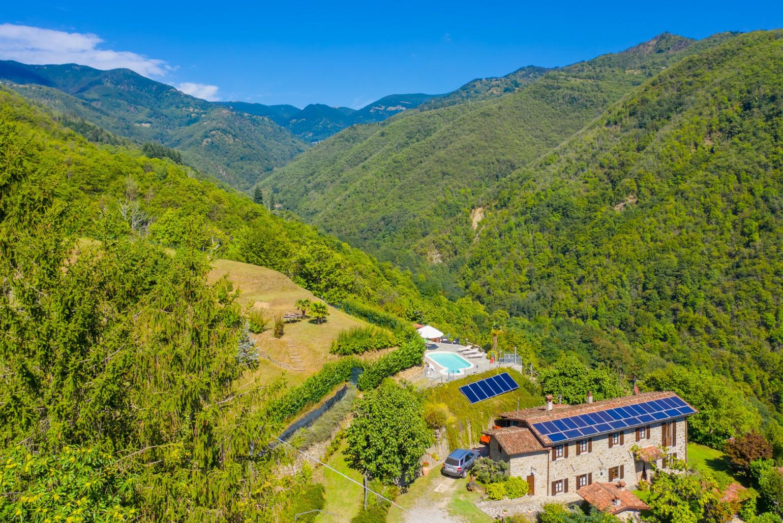 Aerial view of Villa Casale Le Selve