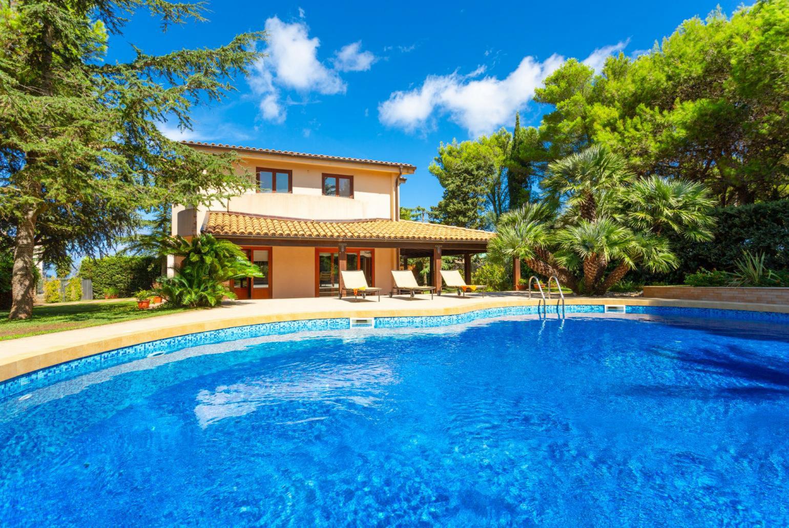 ,Beautiful villa with private pool, terrace, and garden
