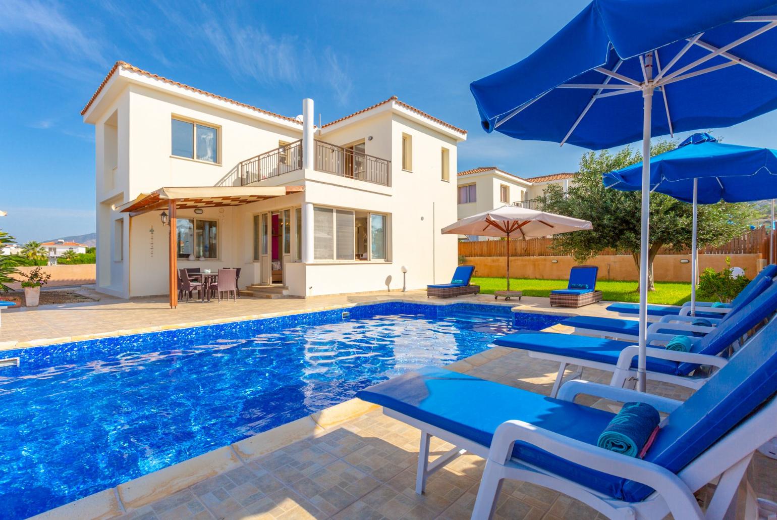 ,Beautiful villa with private pool and terrace with sea views