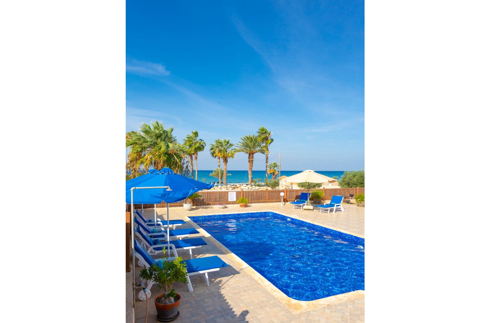 Private pool and terrace with sea views