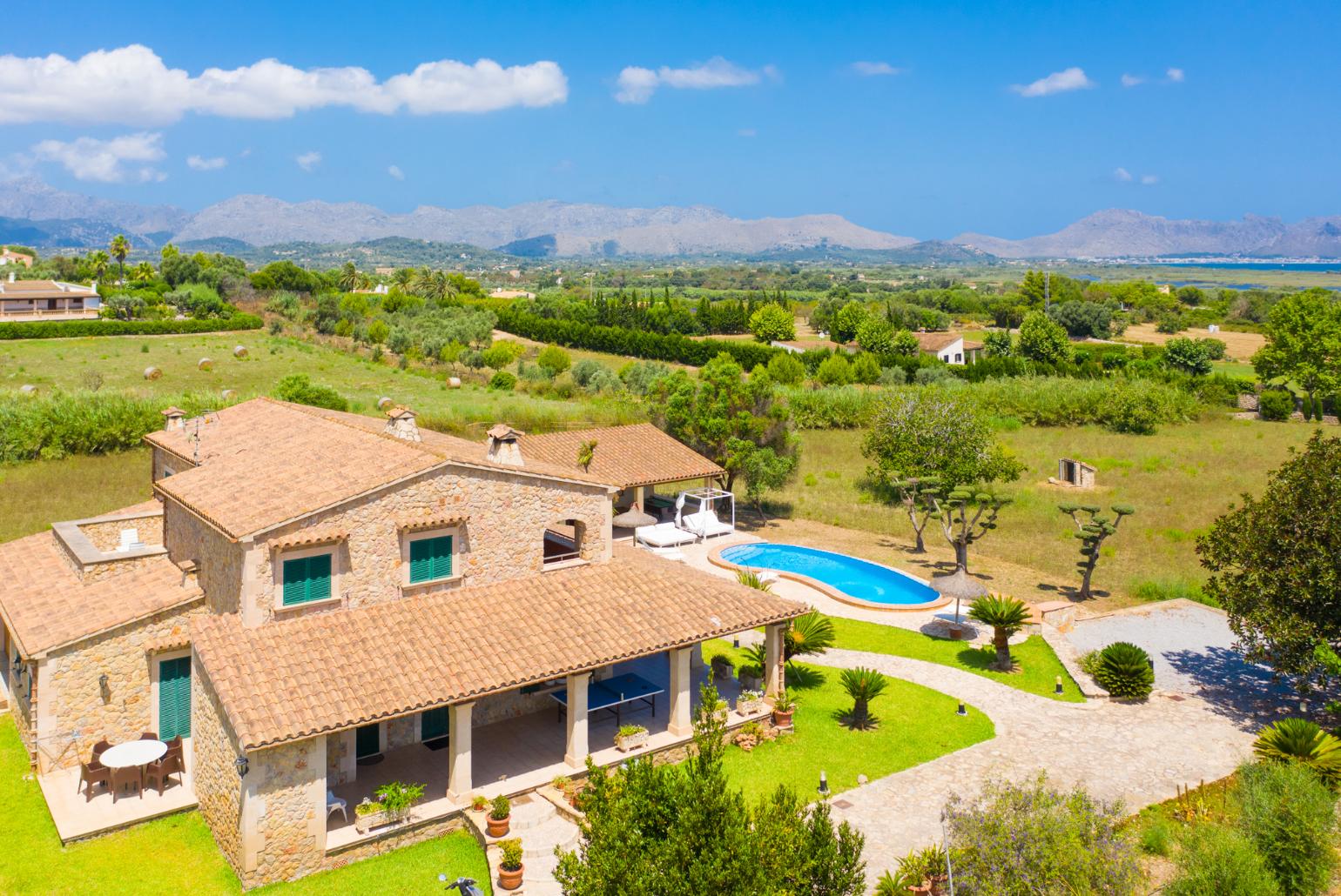 Beautiful villa with private pool, terraces, and garden