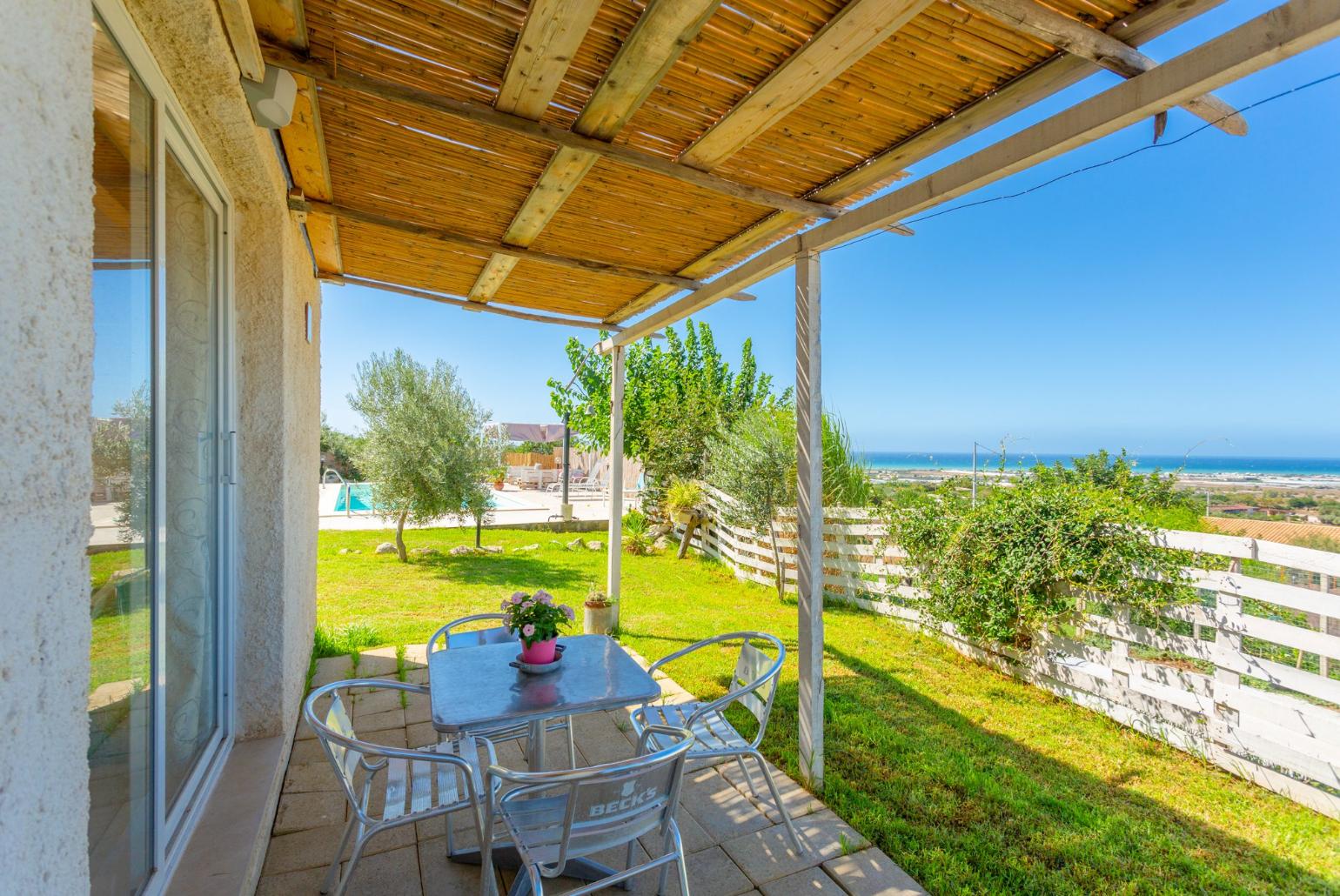 Terrace area with sea views outside annex