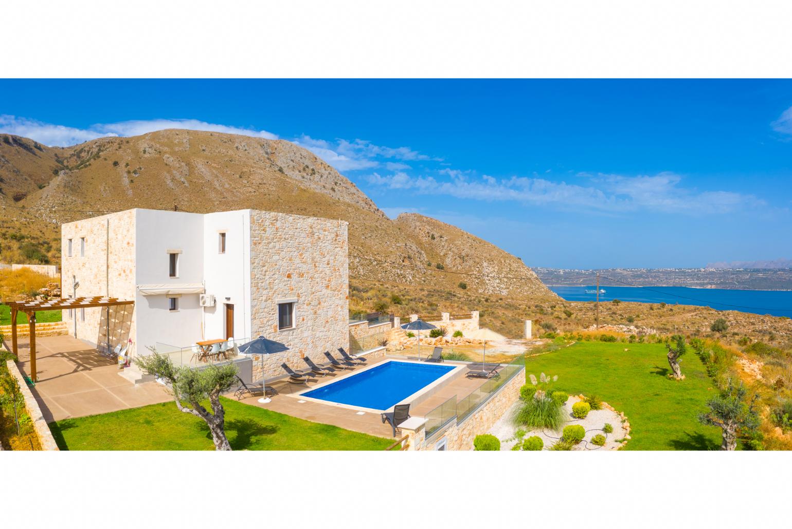 Beautiful villa with private pool, terrace, and garden with sea views