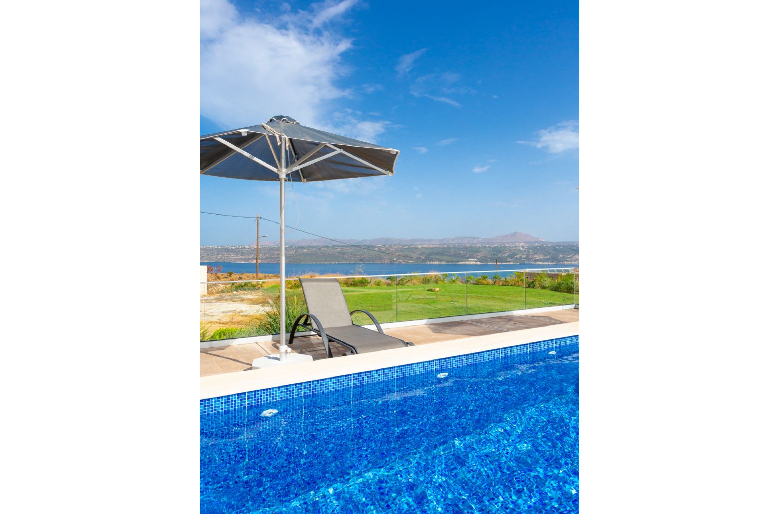 Private pool and terrace with sea views