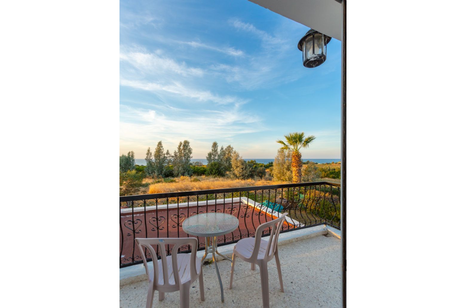 Balcony with sea views