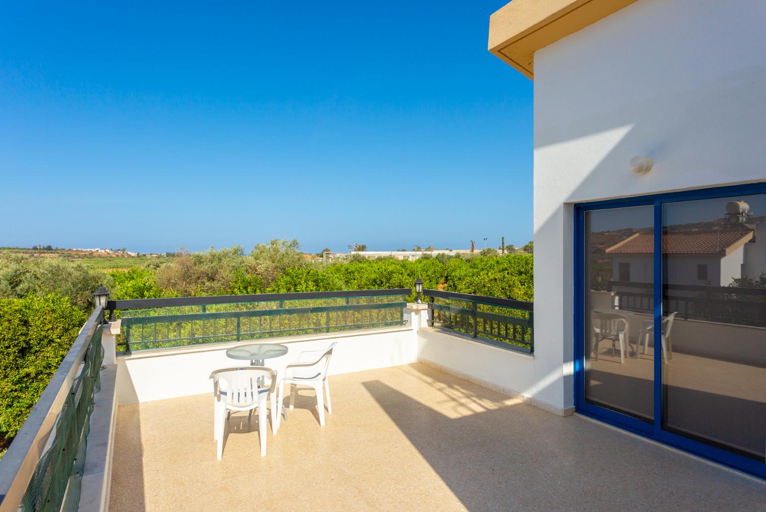 Upper terrace area with countryside views