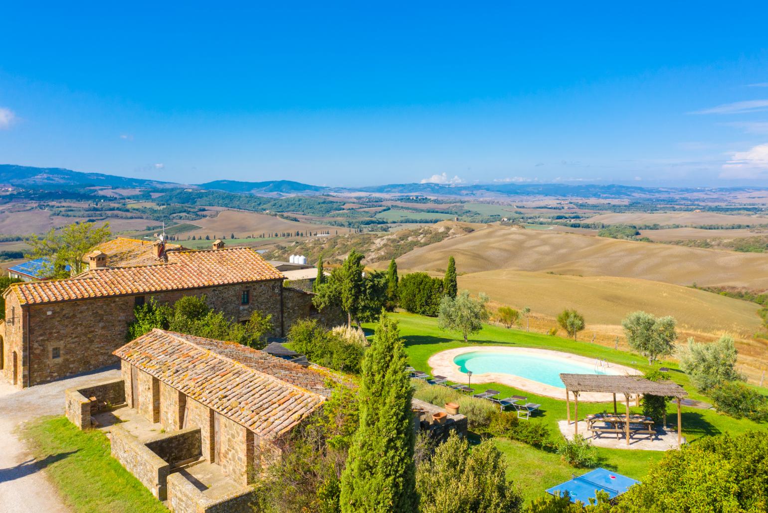 Aerial view of Villa Podere Belvedere