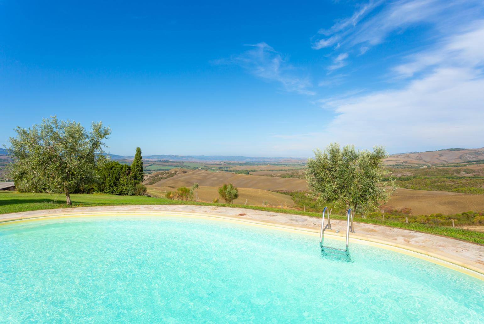 Private pool with panoramic Tuscan views