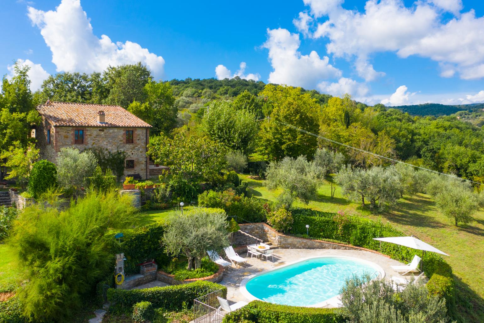 Aerial view of Villa Caporlese