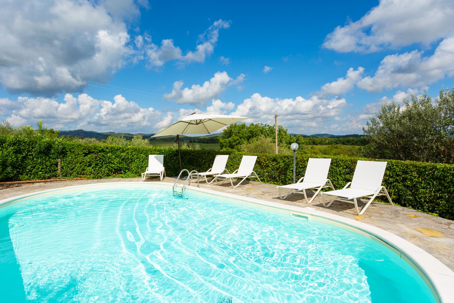 Private pool, terrace, and garden