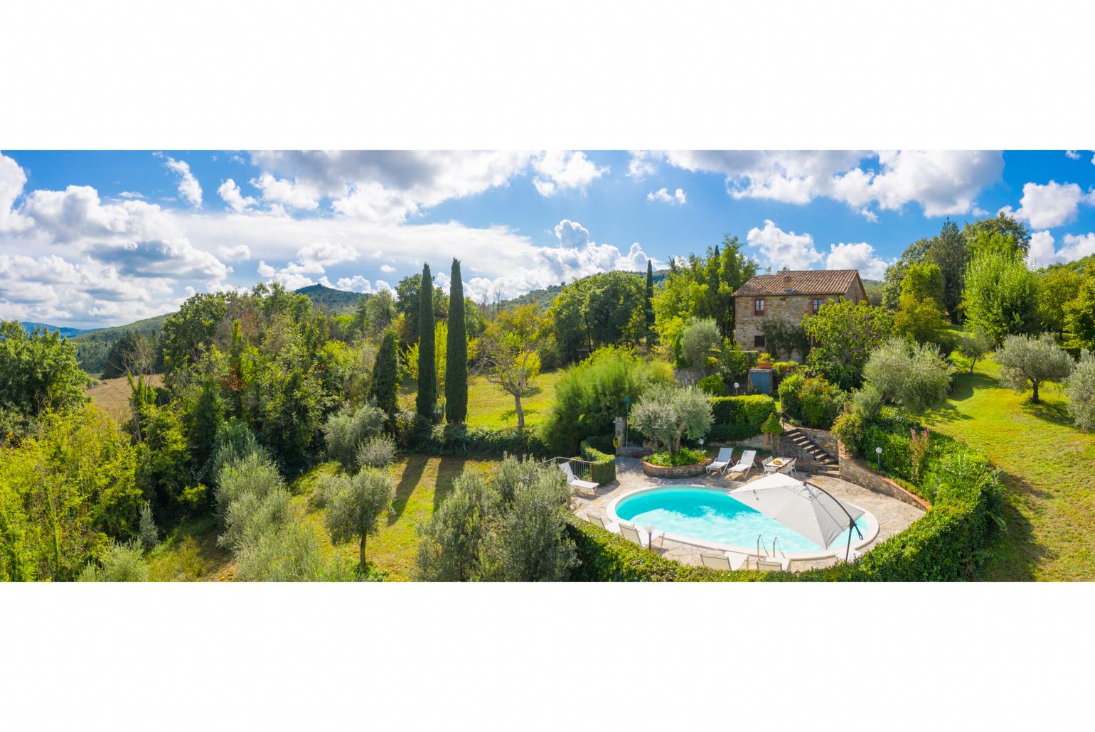 Aerial view of Villa Caporlese