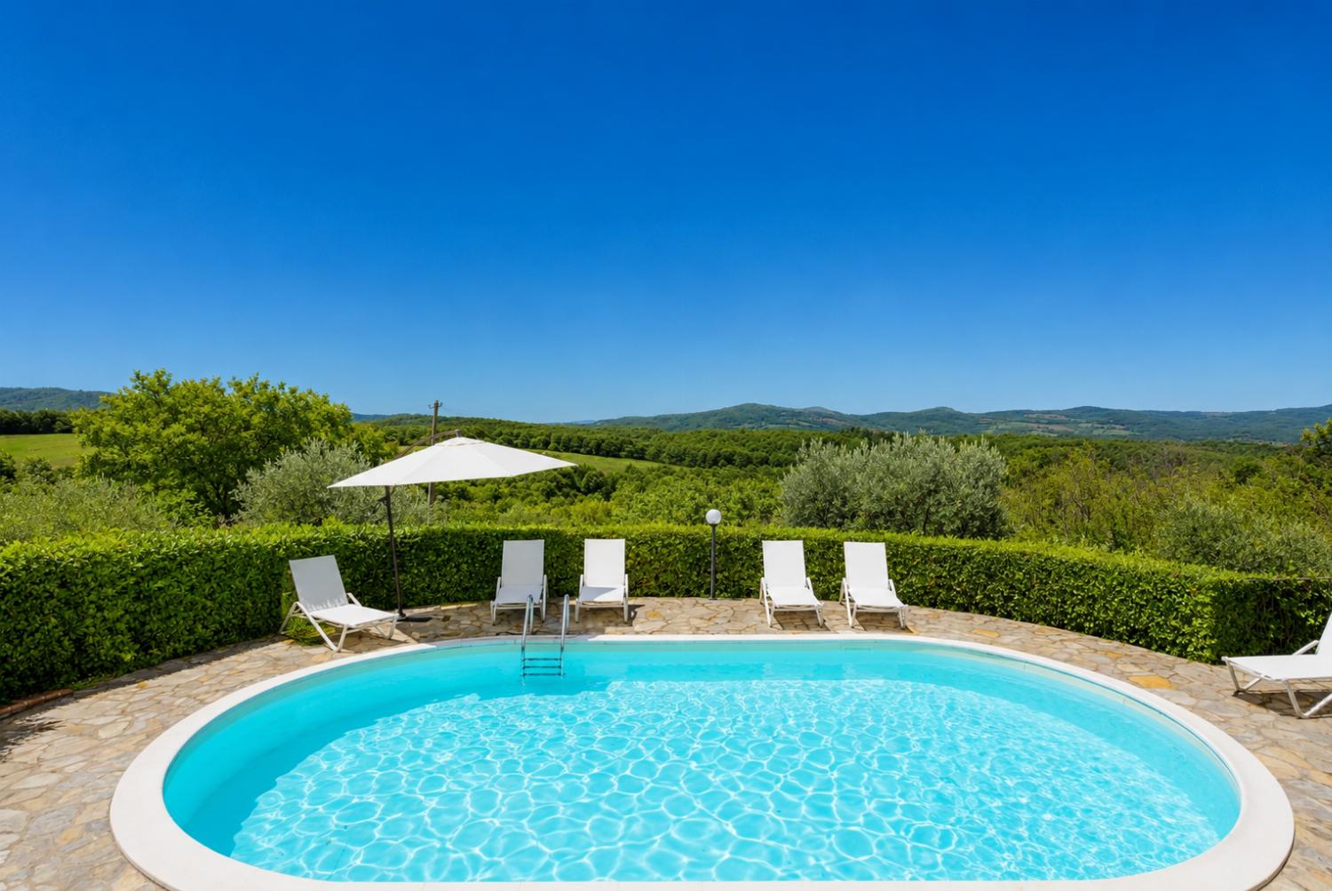 Private pool, terrace, and garden