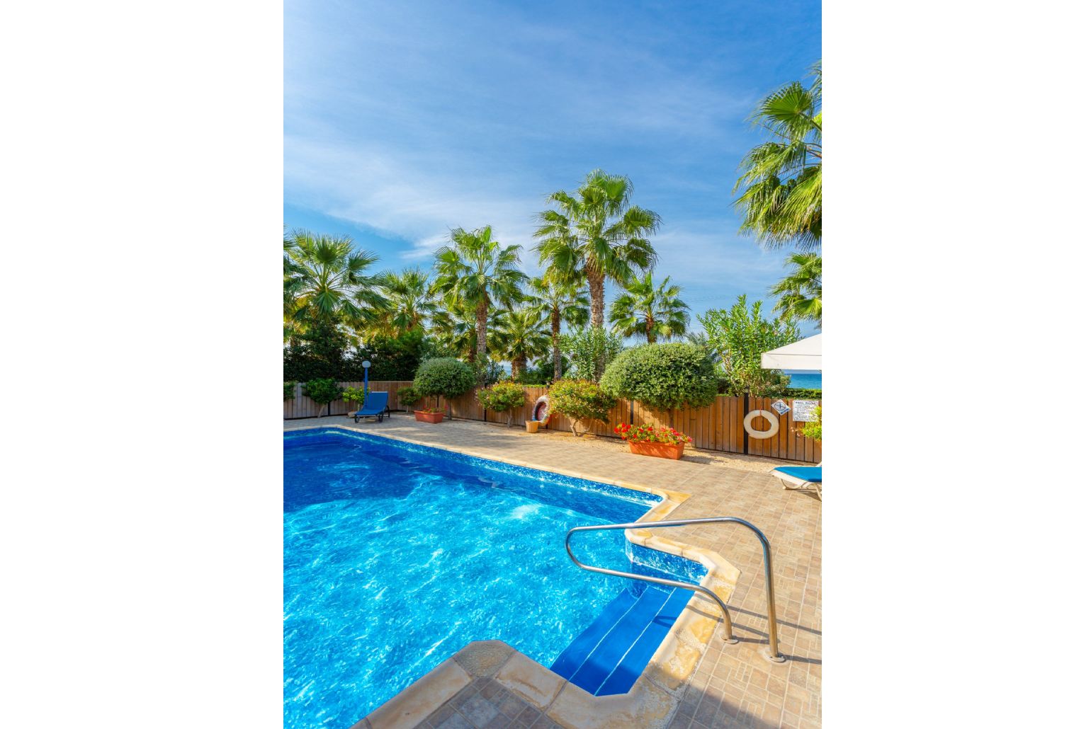 Private pool and terrace with sea views