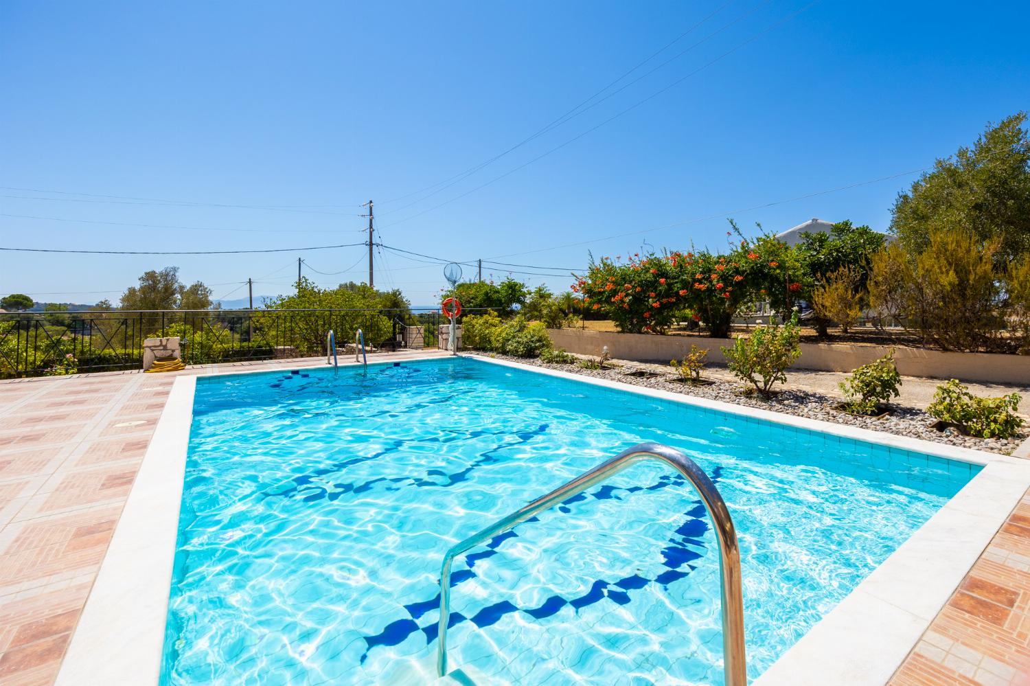 Private pool and terrace with sea views