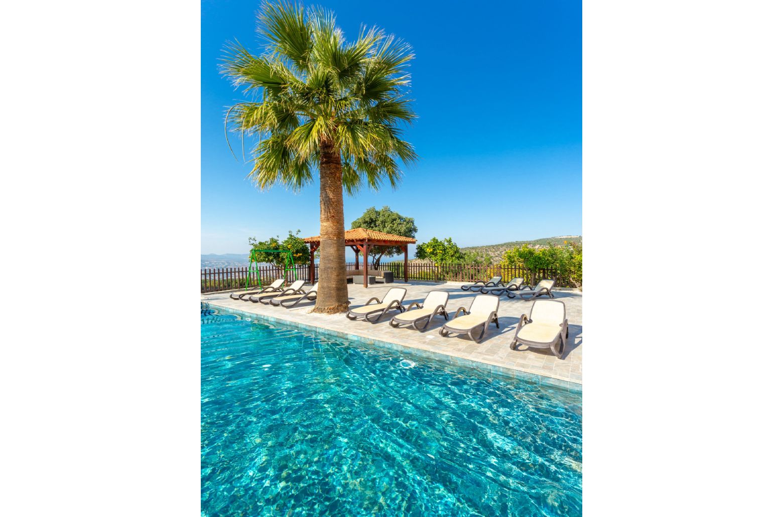 Private pool and terrace with panoramic views