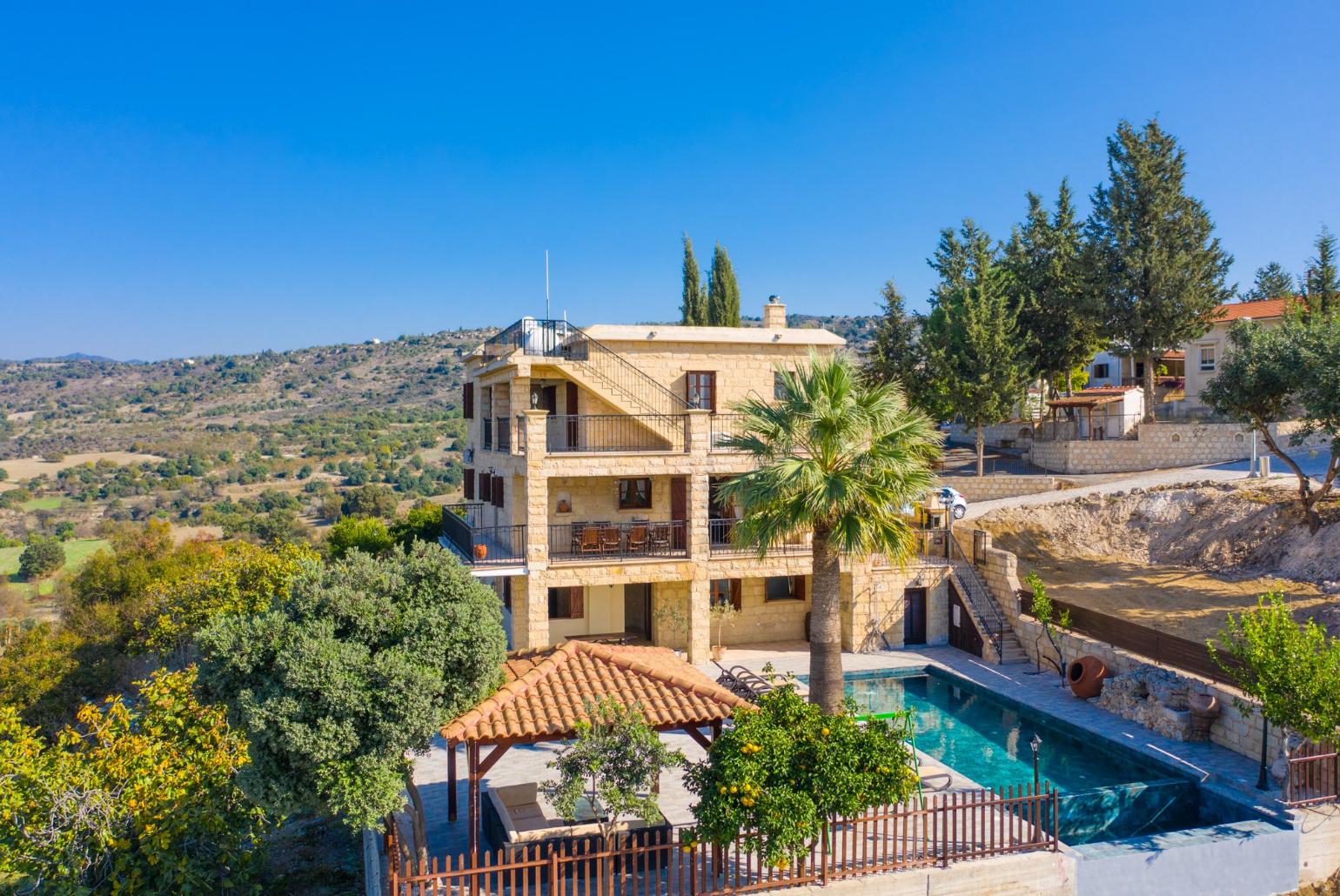 Aerial view of Villa Alexandros Palace