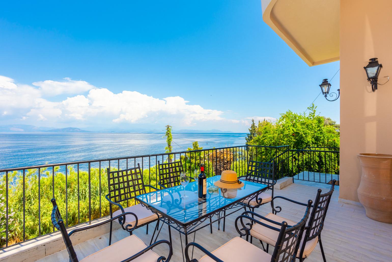 Terrace area with panoramic sea views