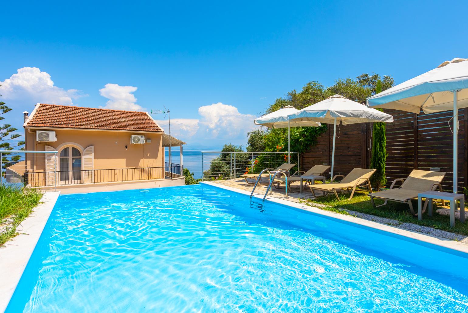 Beautiful villa with private pool and terrace with panoramic sea views