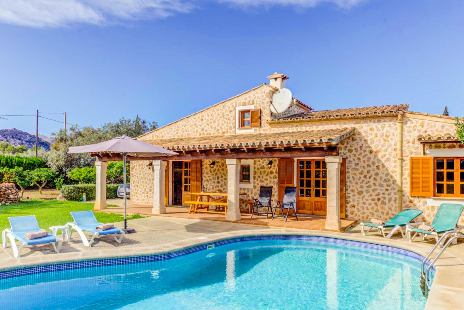 Beautiful villa with private pool, terrace, and lawn