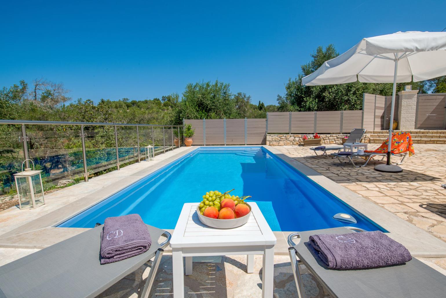 Private pool with outdoor area