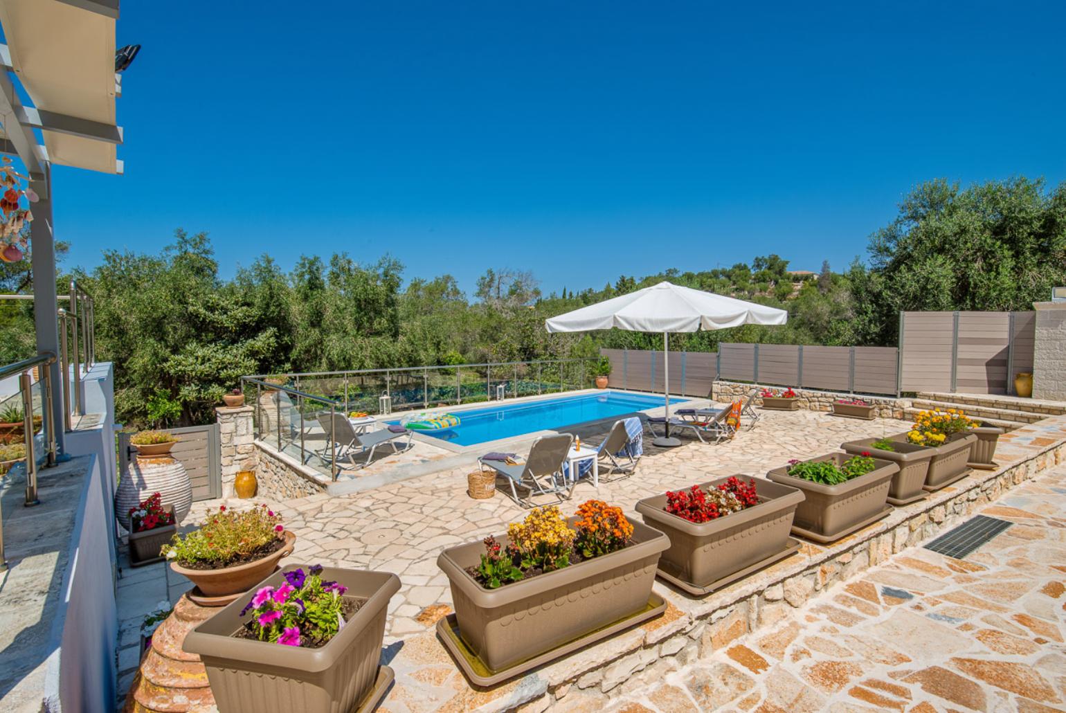 Private pool with outdoor area