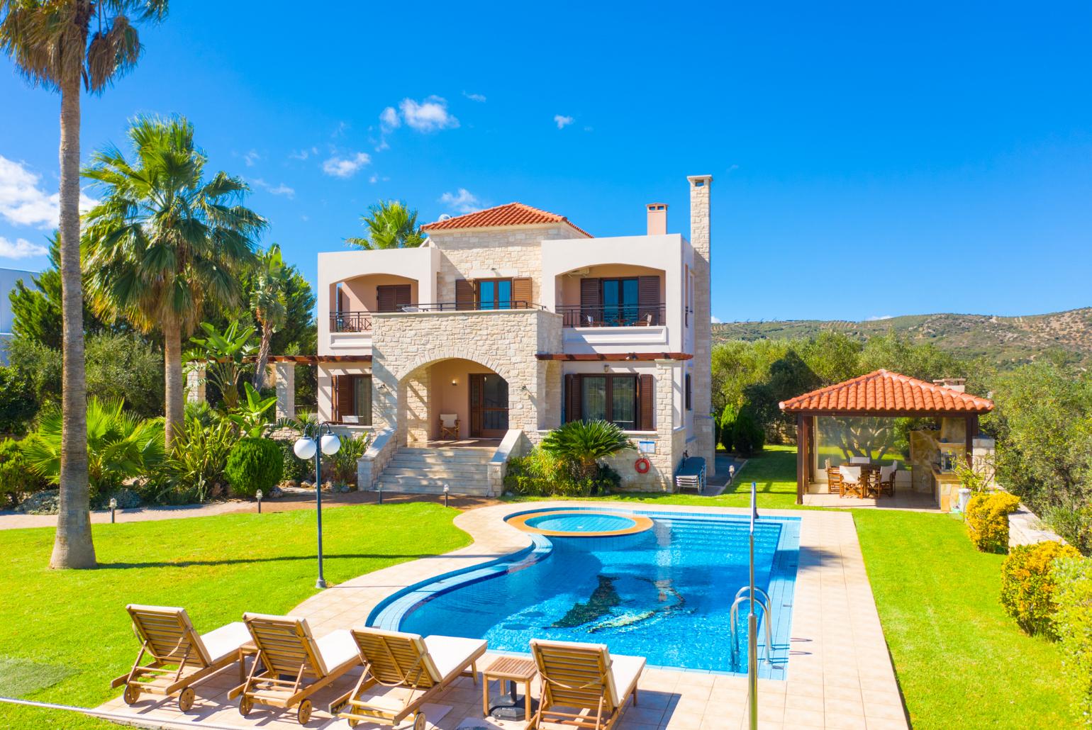 ,Beautiful villa with private pool, terrace, and large garden