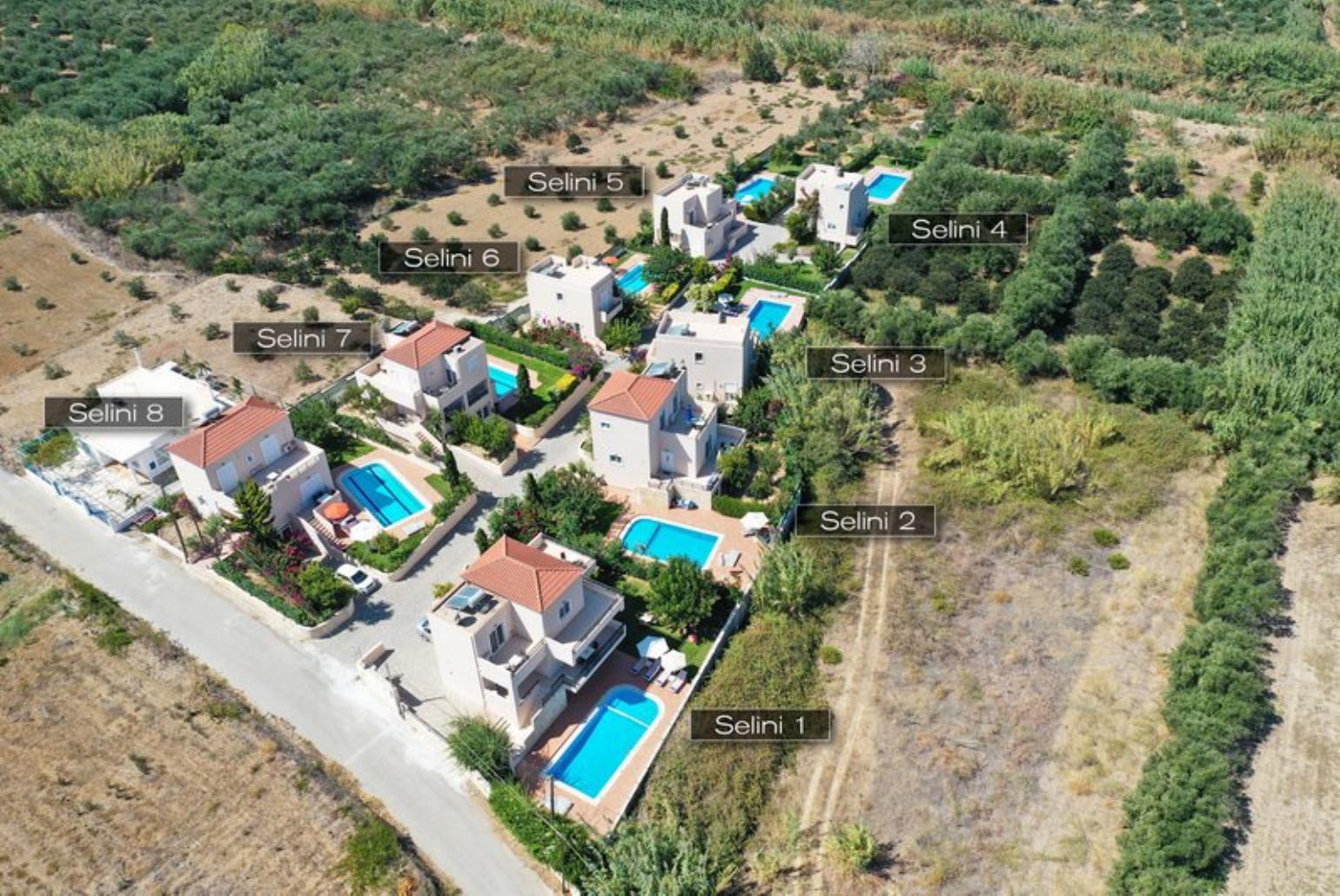 Aerial view showing location of Villa Selini 7
