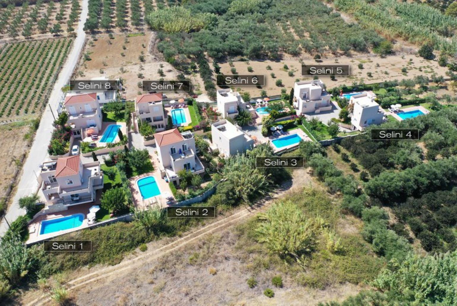 Aerial view showing location of Villa Selini 7