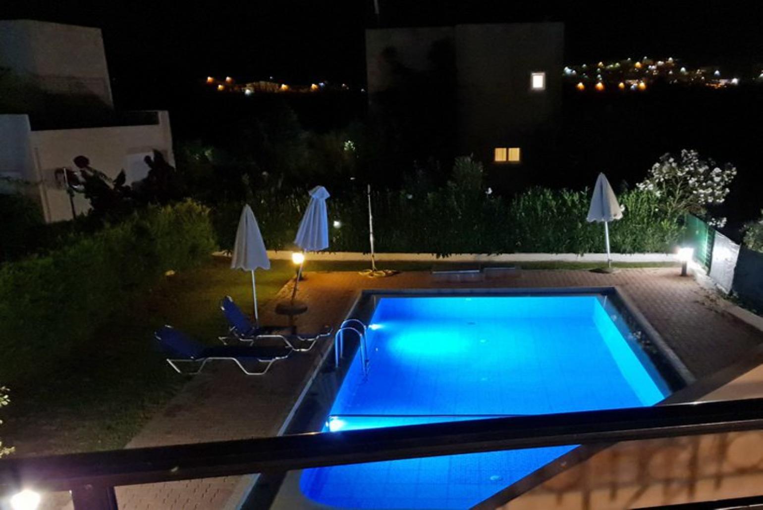 Pool area at night