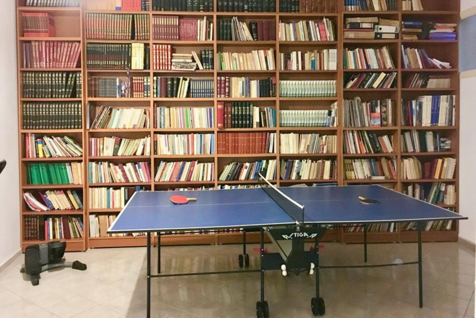 Library and ping-pong table 