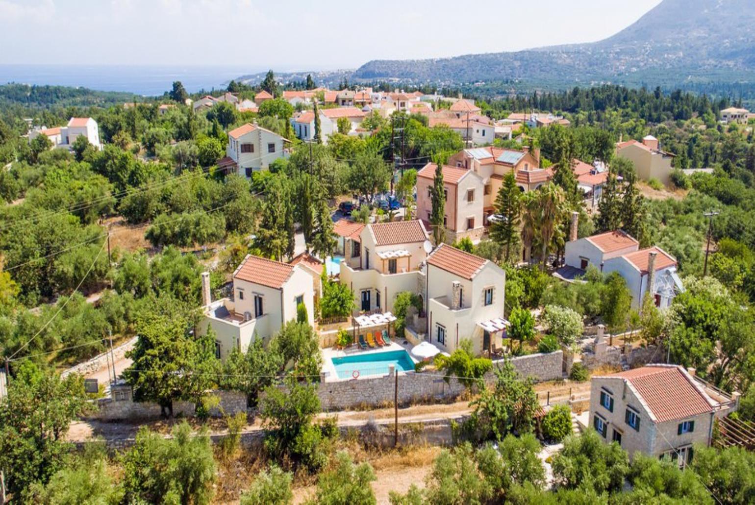 Aerial view of the villa 