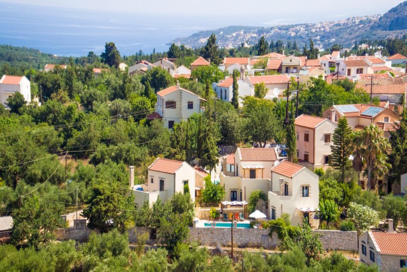 Aerial view of the villa 