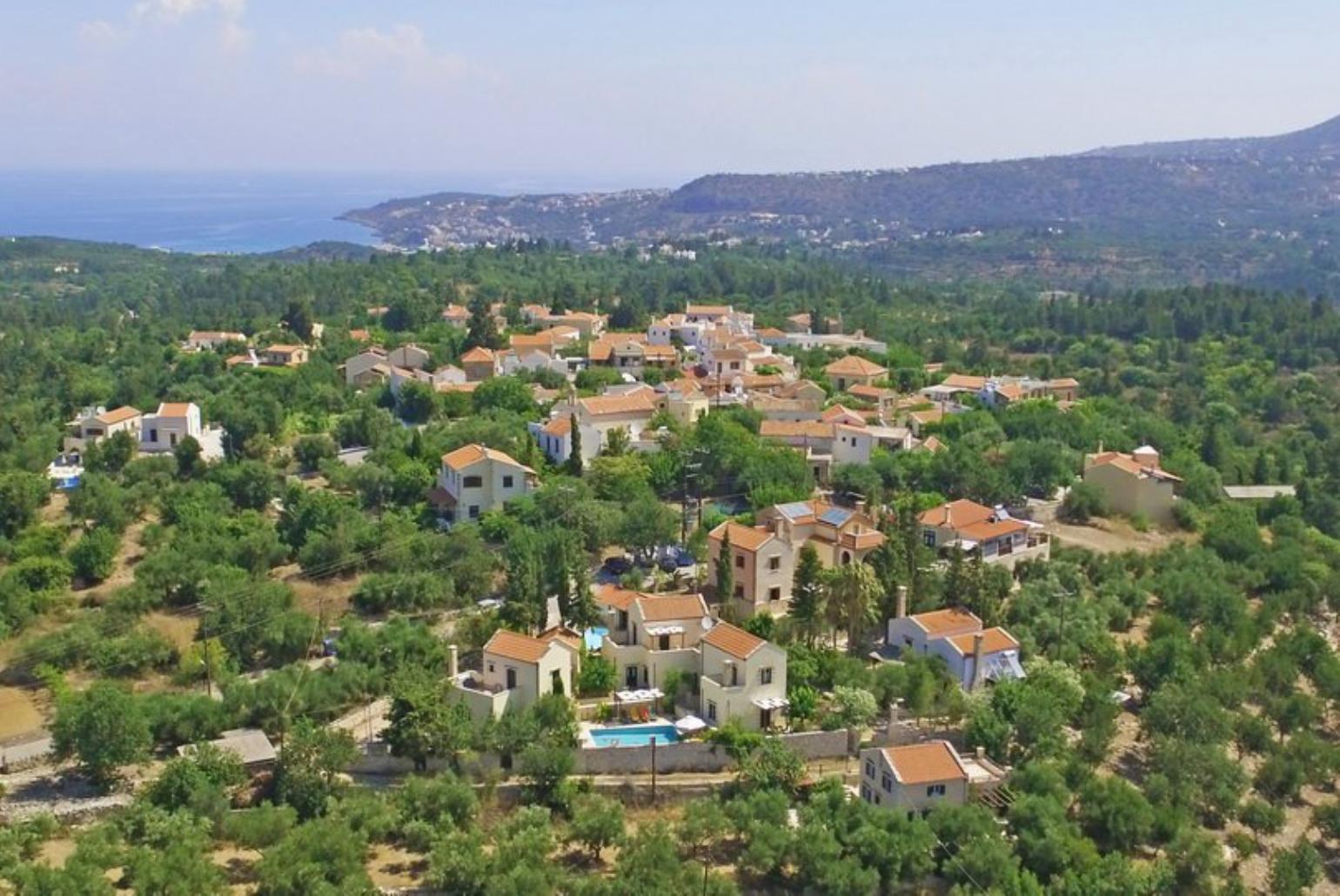 Aerial view of the villa 