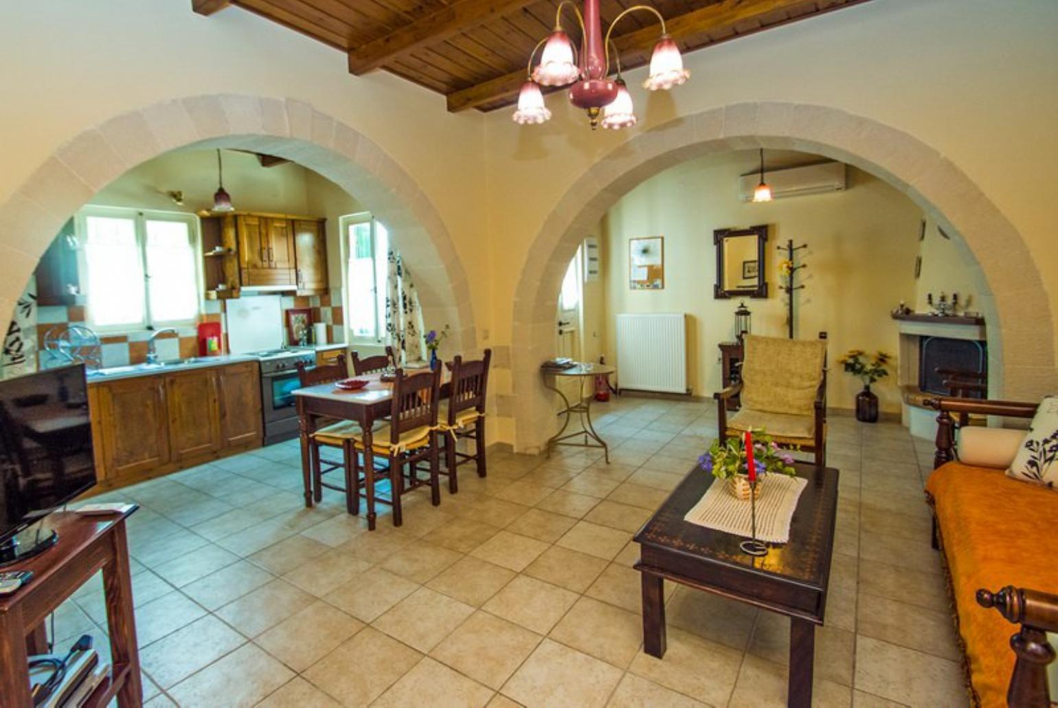 Living room with dining area and kitchen 