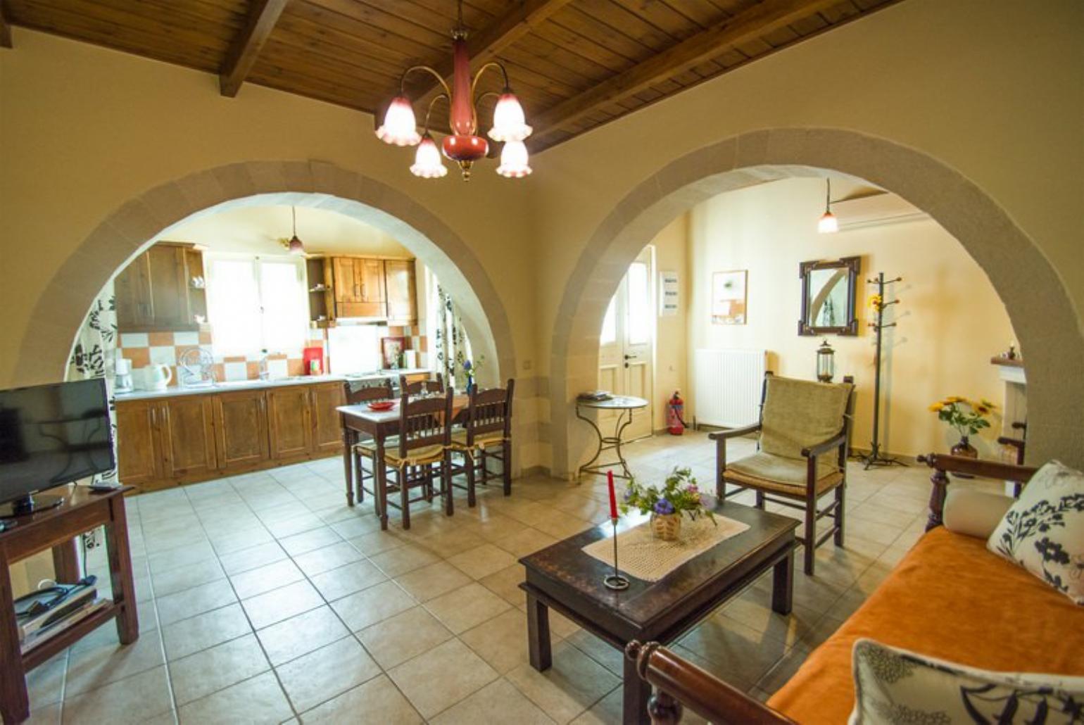 Living room with dining area and kitchen 