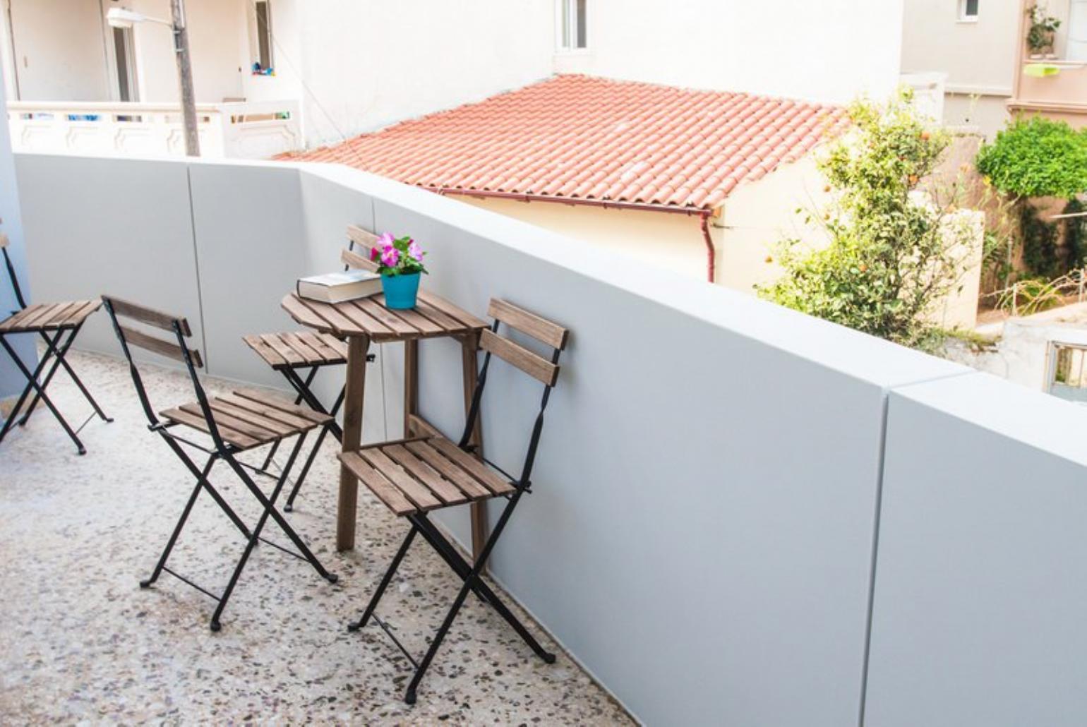 Terrace view with a coffee table