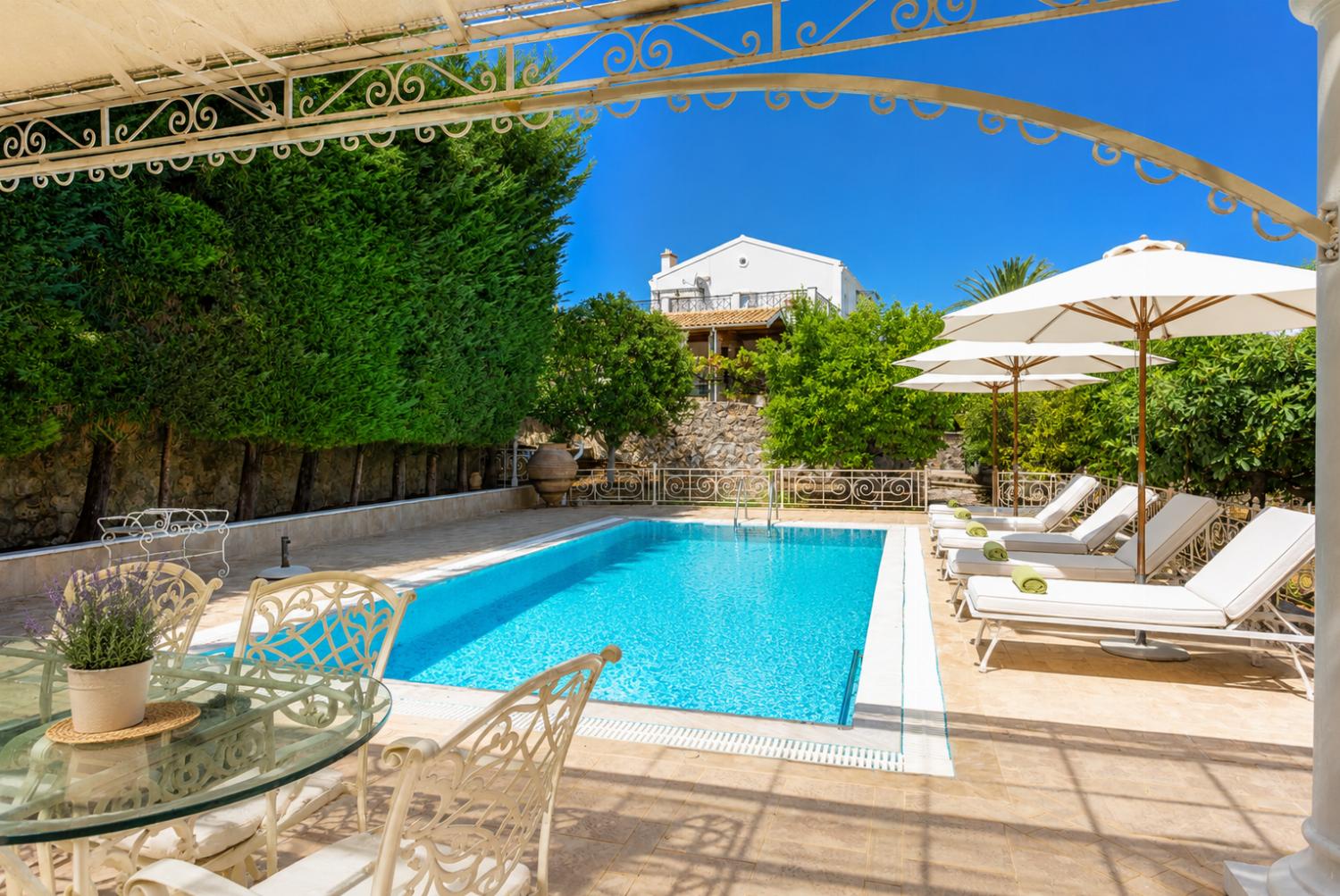 Beautiful villa with private pool, terraces, and large gardens